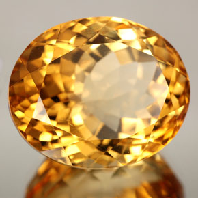 Citrino naranja natural de 27,06 ct, corte óvalo, VVS