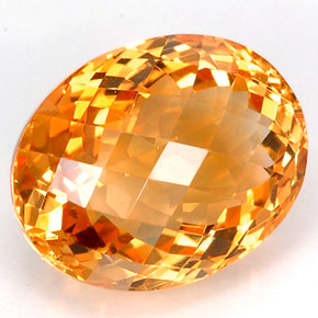 Citrino amarillo natural de 22,90 ct, corte óvalo, VVS