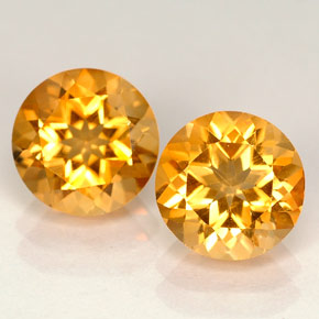 Gemas de citrino naranja natural de  ct, corte redondo, VVS