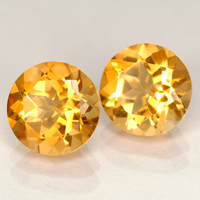 Gemas de citrino naranja natural de  ct, corte redondo, VVS