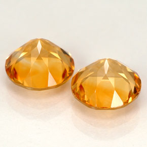 Gemas de citrino naranja natural de  ct, corte redondo, VVS