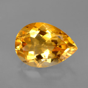 Citrino amarillo natural de 5,19 ct, en forma de pera, VVS