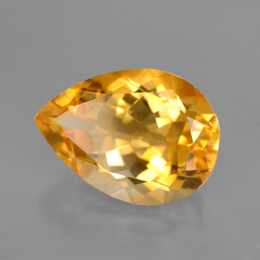 Citrino amarillo natural de 5,19 ct, en forma de pera, VVS
