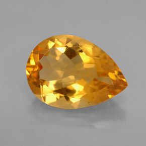 Citrino amarillo natural de 4,84 ct, en forma de pera, VVS-VS