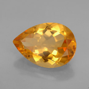 Citrino amarillo natural de 4,84 ct, en forma de pera, VVS-VS