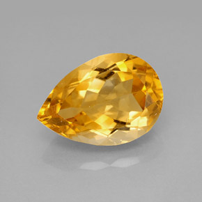 Citrino amarillo natural de 5,09 ct, en forma de pera, VVS