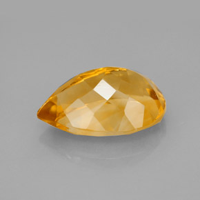 Citrino amarillo natural de 5,09 ct, en forma de pera, VVS