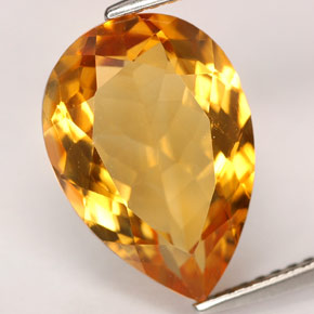 Citrino amarillo natural de 4,50 ct, en forma de pera, IF