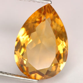 Citrino amarillo natural de 4,50 ct, en forma de pera, IF