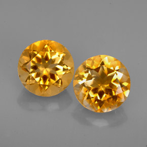 Gemas de citrino amarillo natural de  ct, corte redondo, VVS-VS