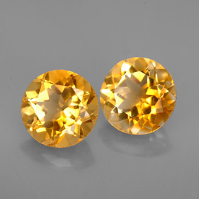 Gemas de citrino amarillo natural de  ct, corte redondo, VVS-VS