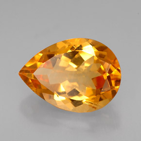 Citrino amarillo natural de 5,08 ct, en forma de pera, VVS