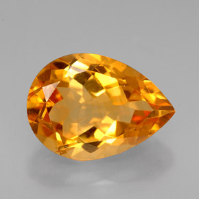 Citrino amarillo natural de 5,08 ct, en forma de pera, VVS