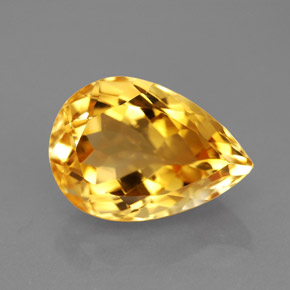 Citrino amarillo natural de 5,82 ct, en forma de pera, VVS