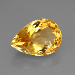 Citrino amarillo natural de 5,82 ct, en forma de pera, VVS