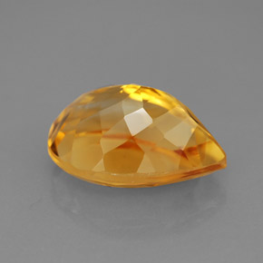 Citrino amarillo natural de 5,82 ct, en forma de pera, VVS