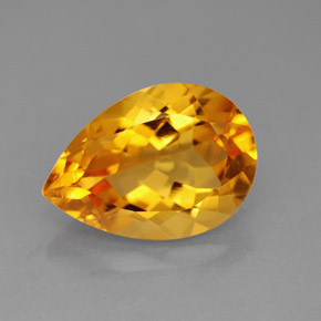 Citrino amarillo natural de 4,91 ct, en forma de pera, VVS-VS