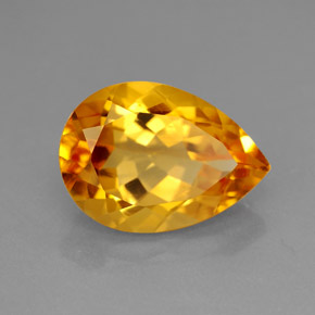 Citrino amarillo natural de 4,91 ct, en forma de pera, VVS-VS