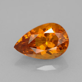 Citrino naranja natural de 3,28 ct, en forma de pera, VS