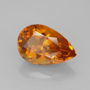 Citrino naranja natural de 3,28 ct, en forma de pera, VS