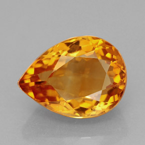 Citrino naranja natural de 3,25 ct, en forma de pera, VVS