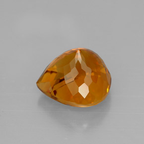 Citrino naranja natural de 3,16 ct, en forma de pera, VVS
