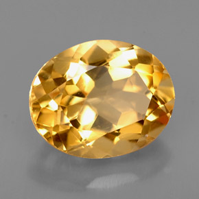 Citrino amarillo natural de 2,66 ct, corte óvalo, VVS