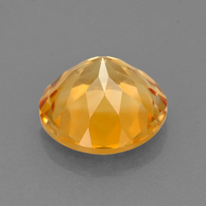 Citrino amarillo natural de 2,20 ct, corte redondo, VVS