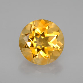Citrino amarillo natural de 2,40 ct, corte redondo, VVS