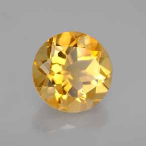Citrino amarillo natural de 2,40 ct, corte redondo, VVS