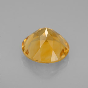 Citrino amarillo natural de 2,40 ct, corte redondo, VVS