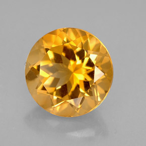 Citrino amarillo natural de 2,38 ct, corte redondo, VVS-VS