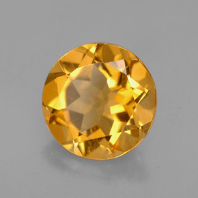 Citrino amarillo natural de 2,16 ct, corte redondo, VVS-VS