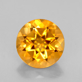 Citrino amarillo natural de 2,30 ct, corte redondo, VVS-VS