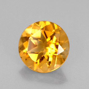 Citrino amarillo natural de 2,30 ct, corte redondo, VVS-VS
