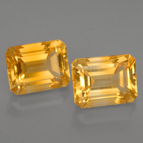 Gemas de citrino amarillo natural de  ct, corte esmeralda, VVS