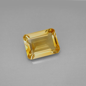 Citrino amarillo natural de 2,09 ct, corte esmeralda, VVS