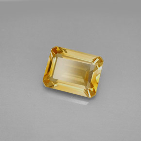 Citrino amarillo natural de 2,09 ct, corte esmeralda, VVS