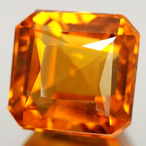 Citrino amarillo natural de 3,00 ct, corte esmeralda, VS