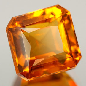 Citrino amarillo natural de 3,00 ct, corte esmeralda, VS