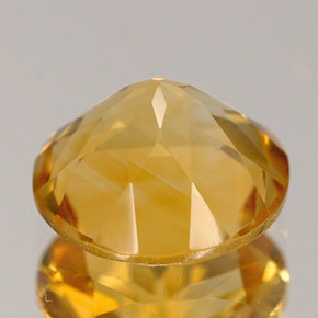 Citrino amarillo natural de 1,65 ct, corte redondo, VVS