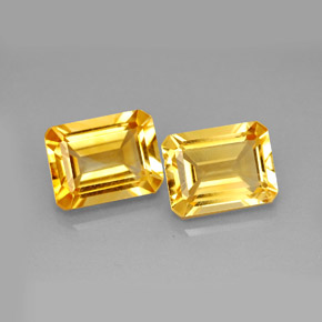 Gemas de citrino amarillo natural de  ct, corte esmeralda, VVS