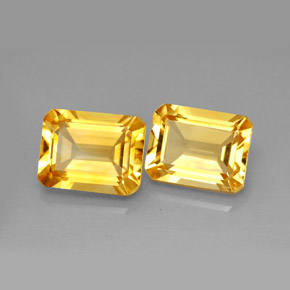 Gemas de citrino amarillo natural de  ct, corte esmeralda, VVS