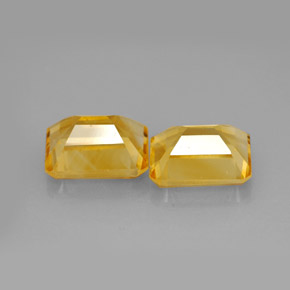 Gemas de citrino amarillo natural de  ct, corte esmeralda, VVS