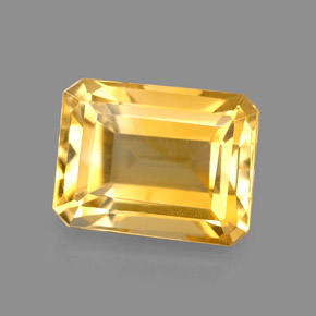 Citrino amarillo natural de 2,47 ct, corte esmeralda, VS-SI
