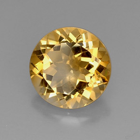 Citrino amarillo natural de 7,05 ct, corte redondo, VVS