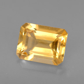 Citrino amarillo natural de 1,95 ct, corte esmeralda, VS