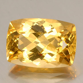 Citrino amarillo natural de 12,60 ct, corte cojín, VVS-VS