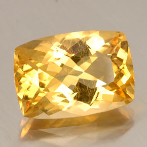 Citrino amarillo natural de 12,60 ct, corte cojín, VVS-VS