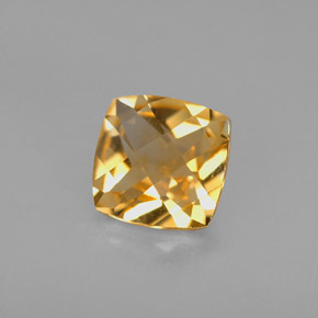 Citrino amarillo natural de 1,30 ct, corte cojín, VVS
